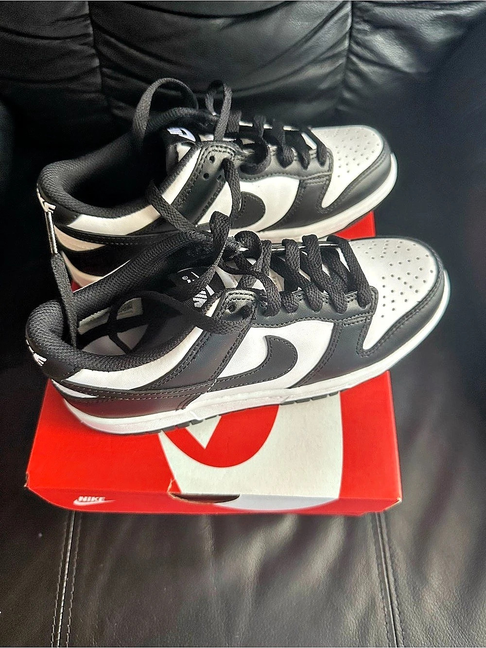 Nike Dunk Low Sneakers Size 4Y Black & White Brand New